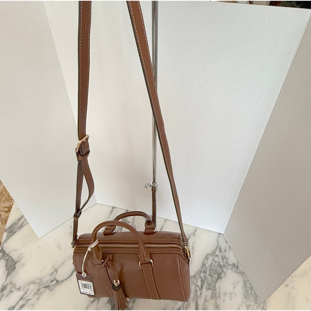 Radley London Noble Alley Brown Leather Medium Zip Top Satchel Bag 113009 NEW - Picture 8 of 15